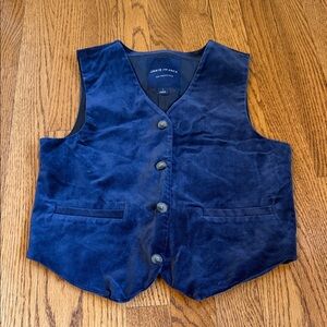 Janie and Jack Blue Velvet Vest size 8